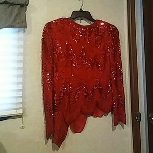 Red sequin blouse